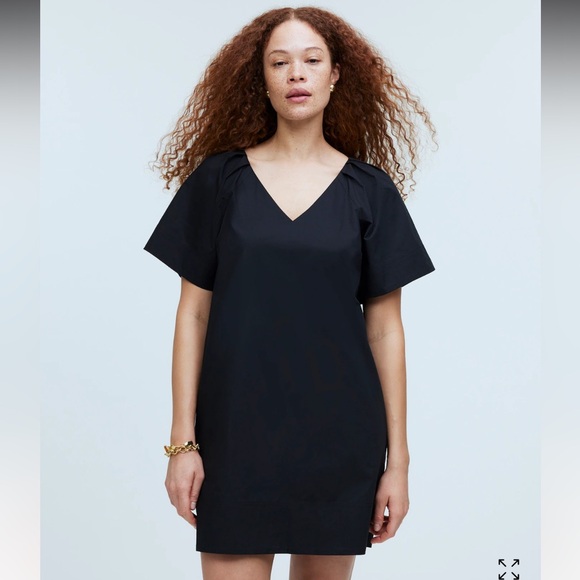 NWT Madewell V-neck Poplin Mini Shirt Dress with Pockets sz. XXL - Picture 2 of 8